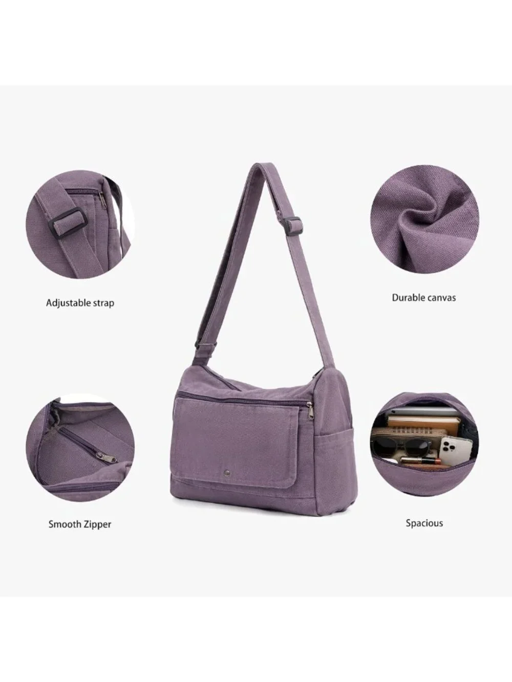 Stylish Canvas Crossbody Messenger Bag for Women & Men - Vintage Satchel Design